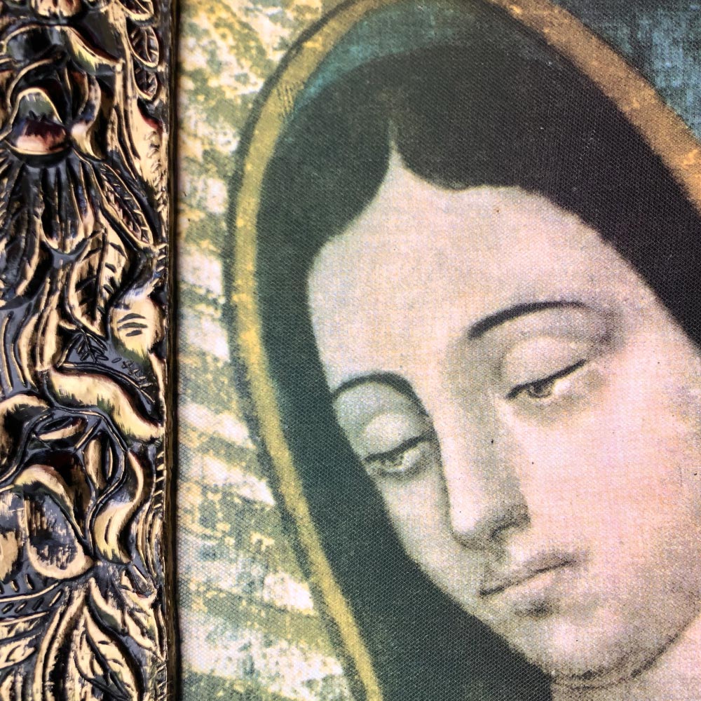 Cuadro madera Busto Vírgen de Guadalupe