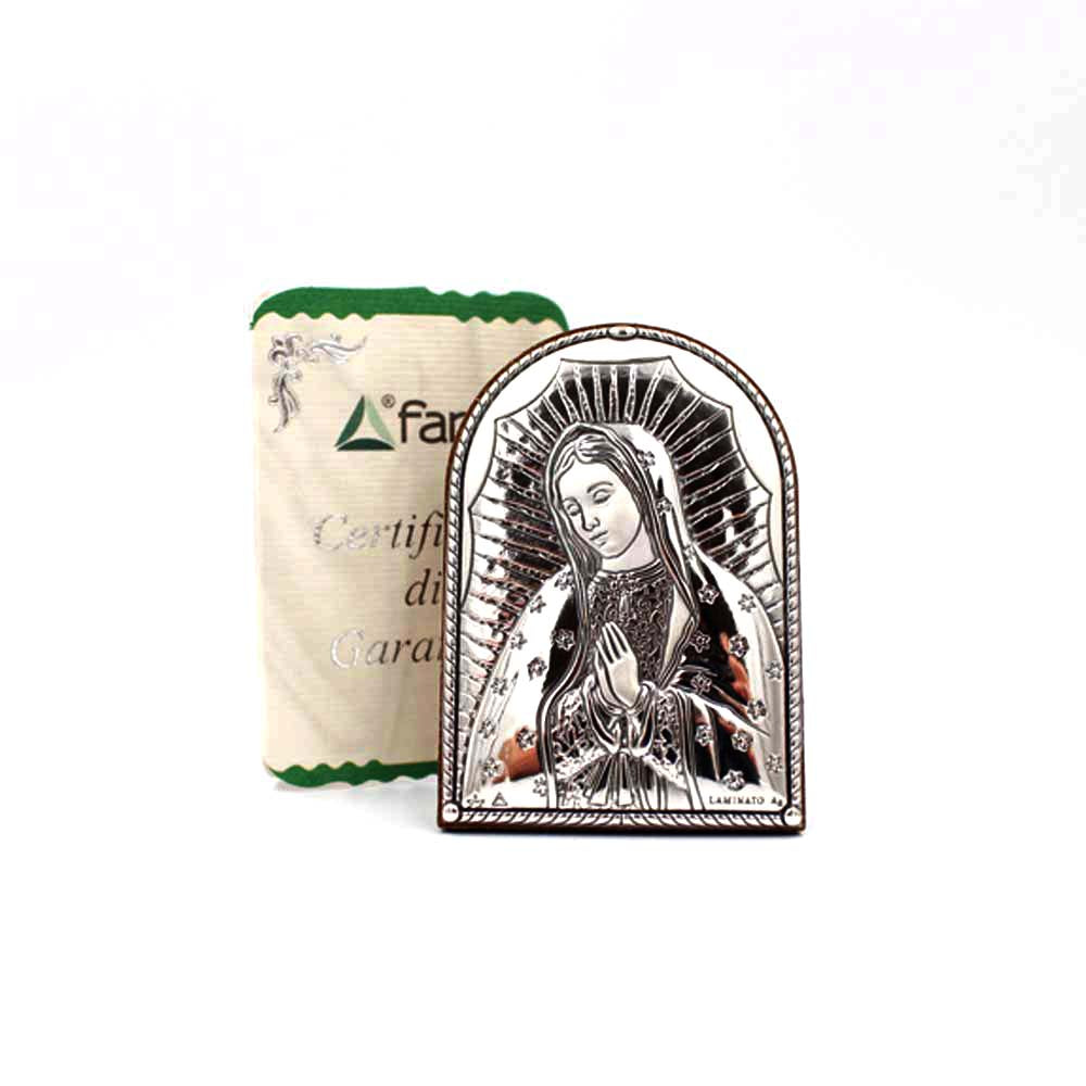Cuadro placa de plata Vírgen de Guadalupe. Chico