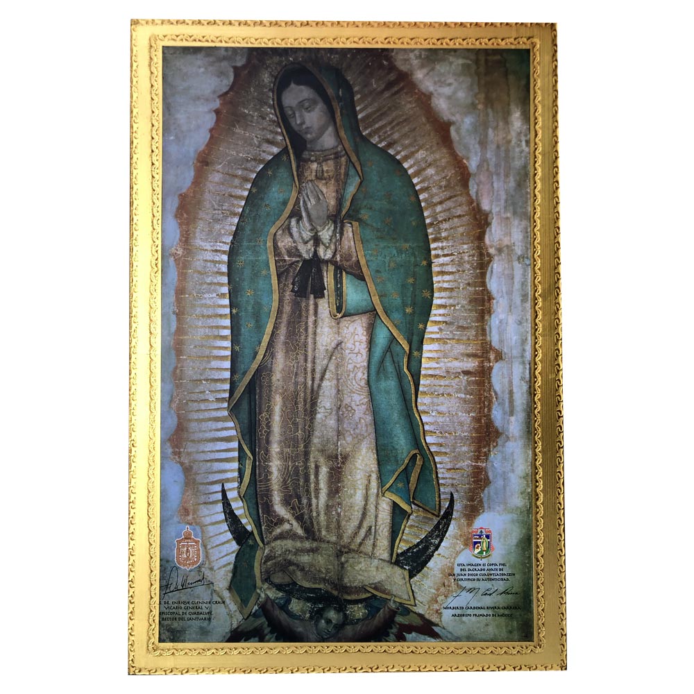 Cuadro retablo dorado Vírgen de Guadalupe