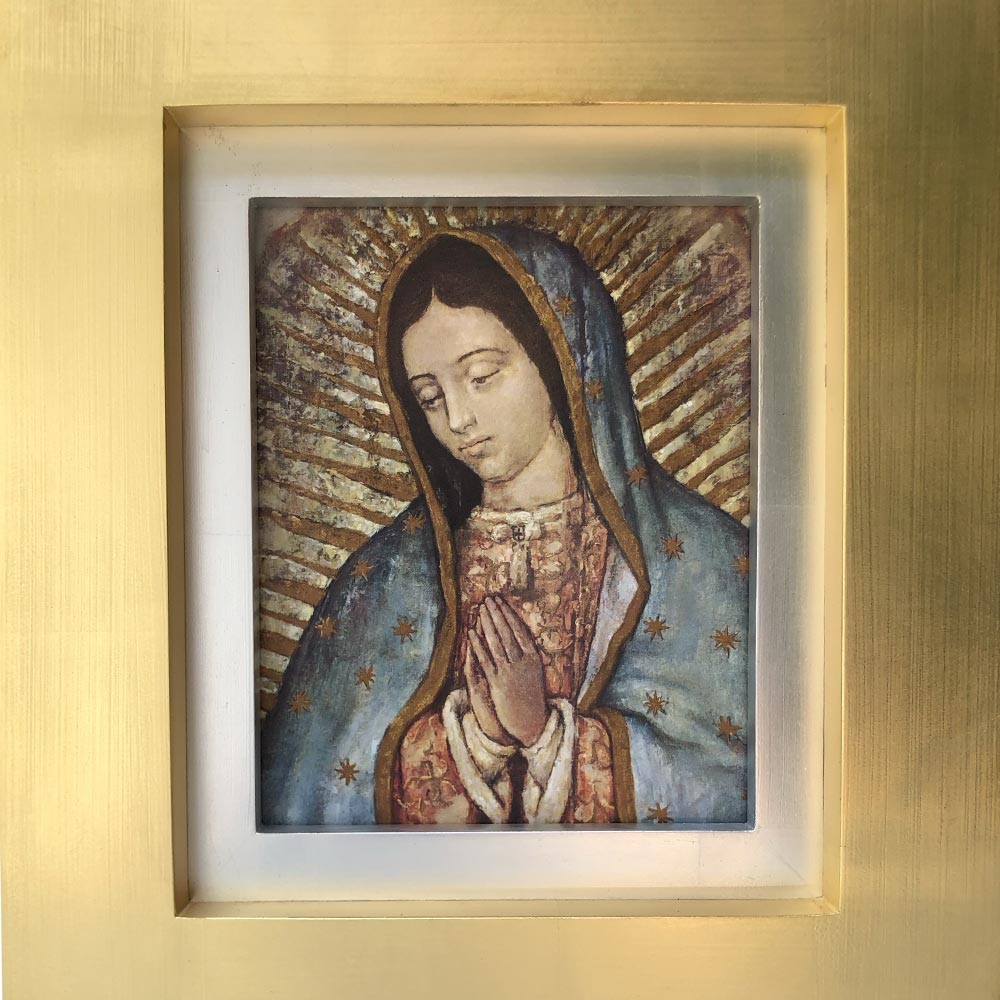 Cuadro liso hoja de oro Vírgen de Guadalupe