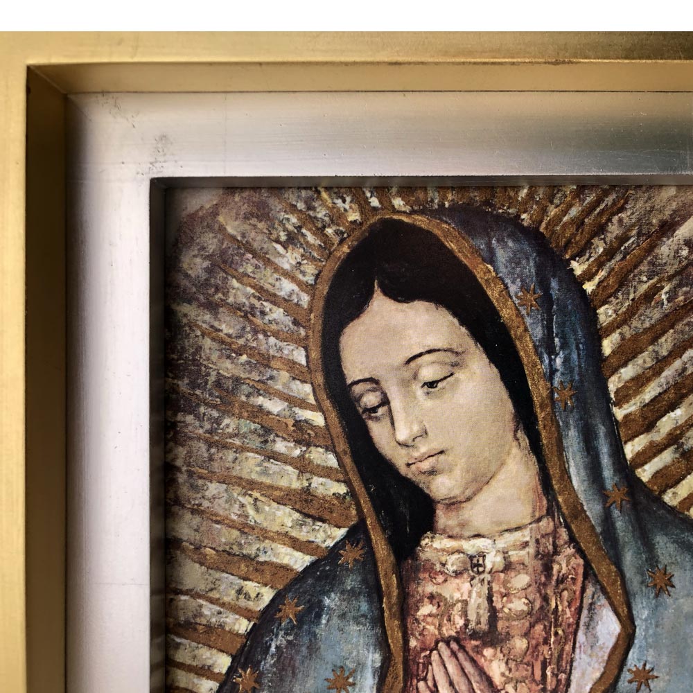 Cuadro liso hoja de oro Vírgen de Guadalupe