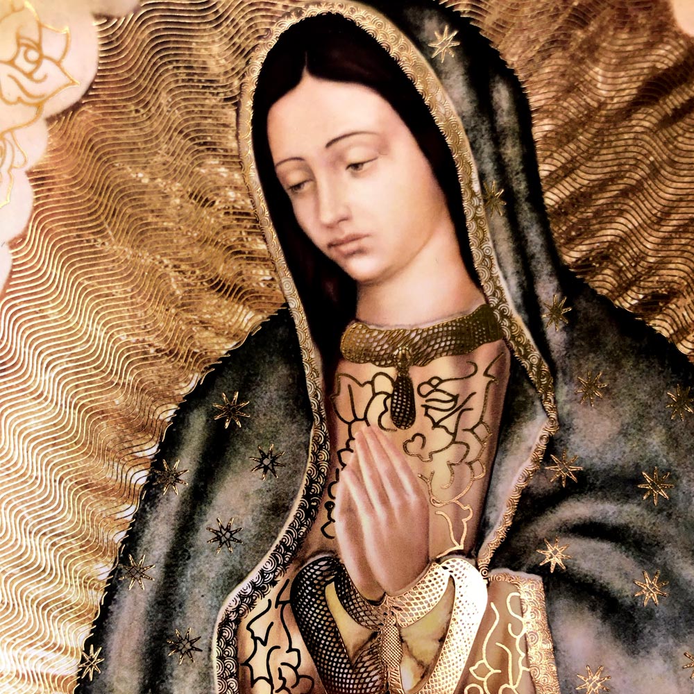 Cuadro marco blanco Vírgen de Guadalupe
