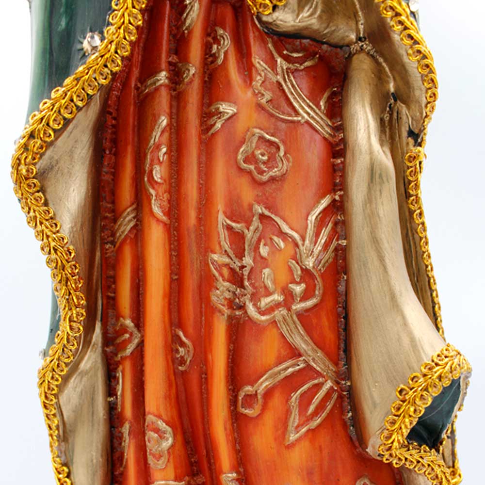 Vírgen de Guadalupe en resina. Color